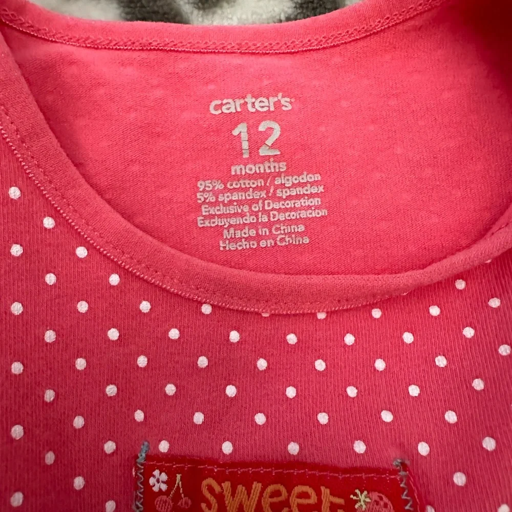 Carter’s Polka Dot Graphic Tee in Pink Size 12 months